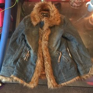 Faux Fur Jean Jacket